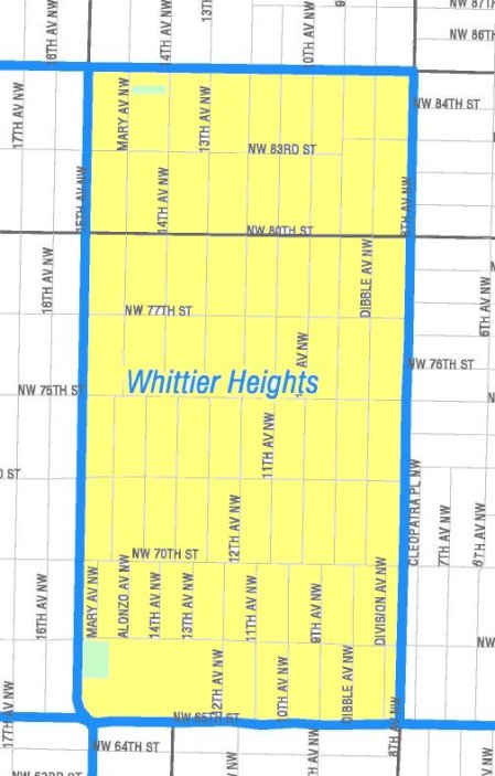 [Map of Whittier Heights]